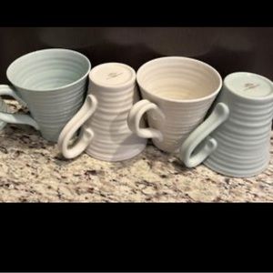 Sophie Conran for Portmeirion. 8 mugs. 4 white. 4 celadon